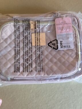 Paris Hilton Quilted Pink Travel Hanging Toiletry Bag